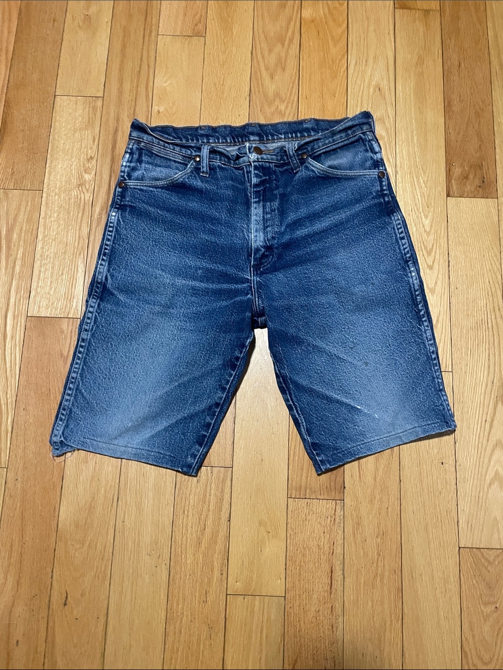 Wrangler Indigo Blue Cut-Off Denim Shorts